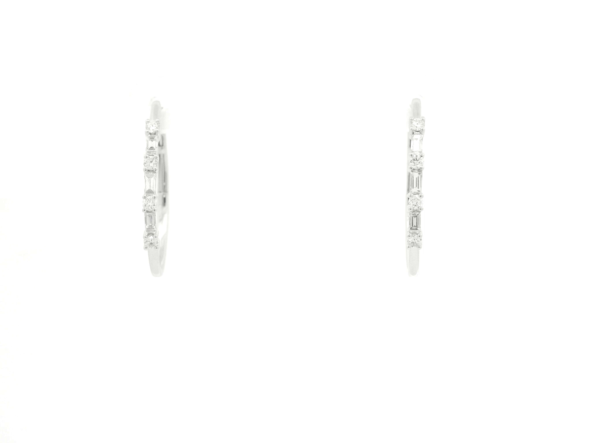 Elegant Diamond Hoop Earrings - Image 3