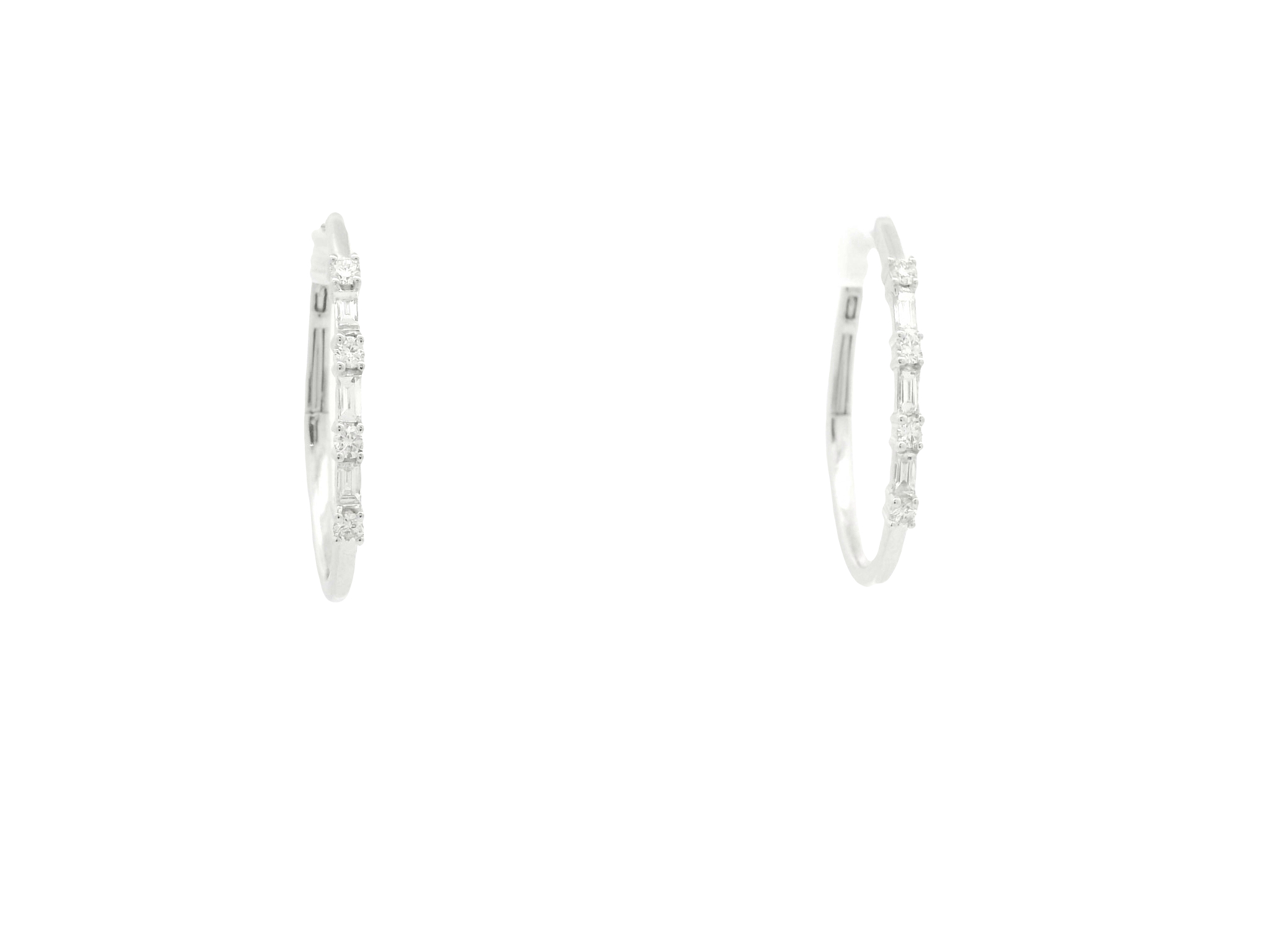 Elegant Diamond Hoop Earrings - Image 4