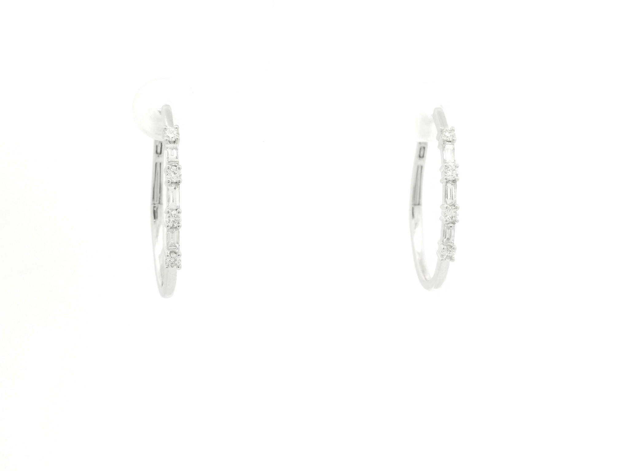 Elegant Diamond Hoop Earrings - Image 5