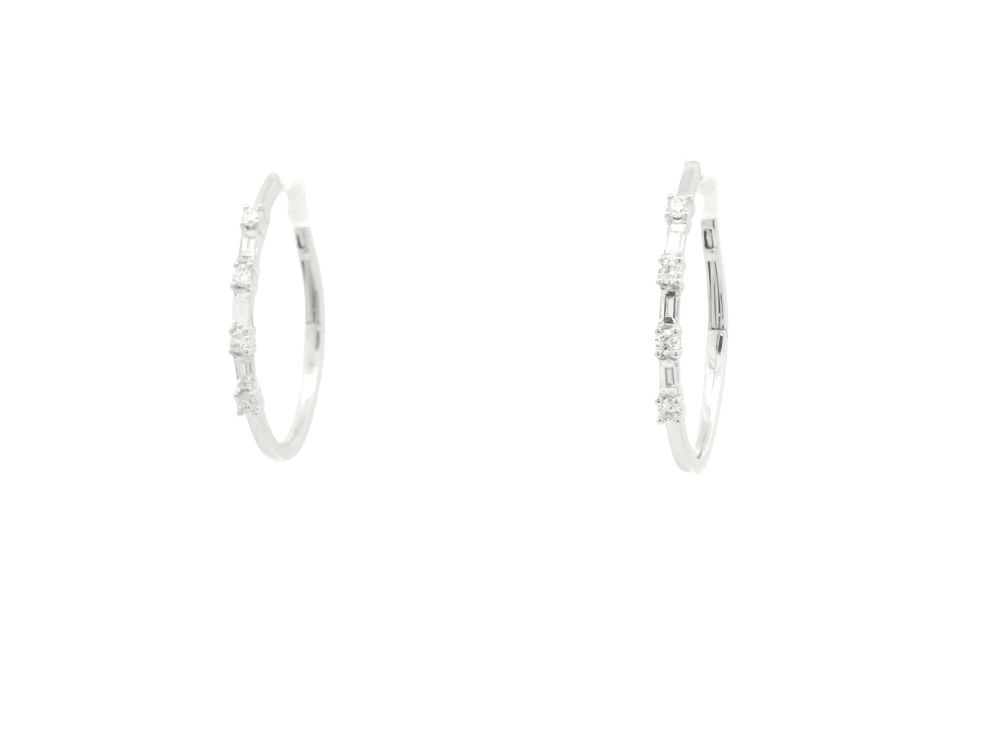Elegant Diamond Hoop Earrings - Image 2