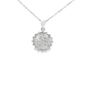 Elegant Silver Pendant with Diamond Accents