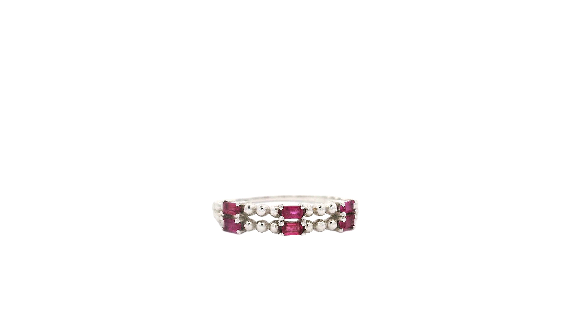 Elegant Ruby and Silver Ring