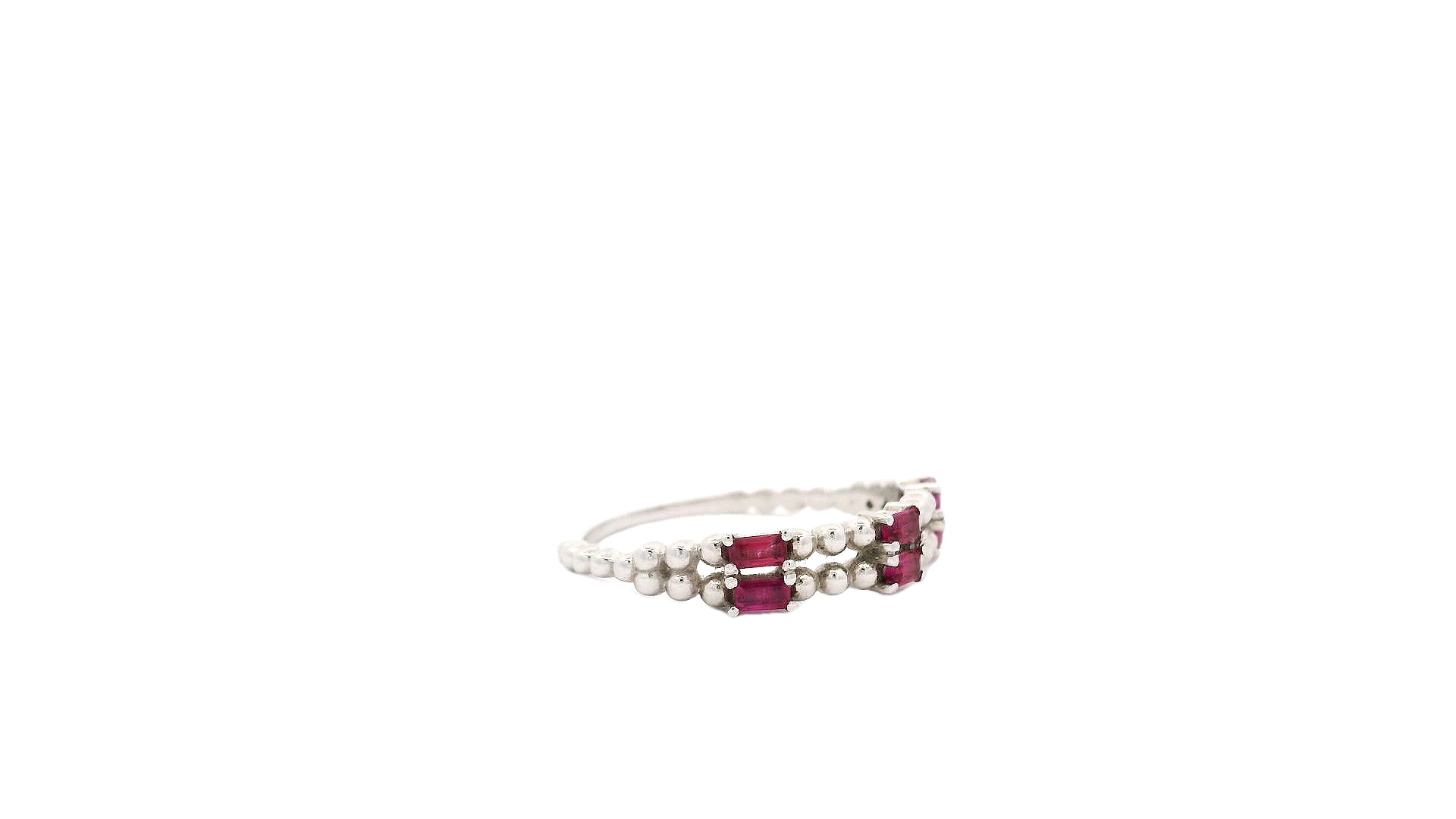 Elegant Ruby and Silver Ring - Image 2